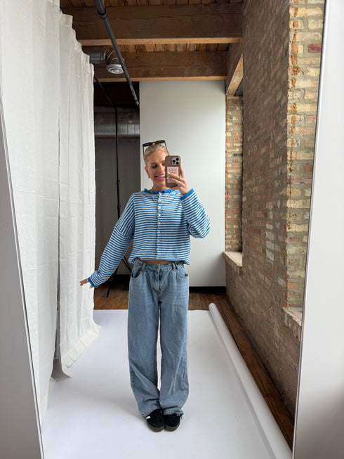 Coco Cutie Cardigan // Blue Stripe